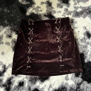brown mini skirt